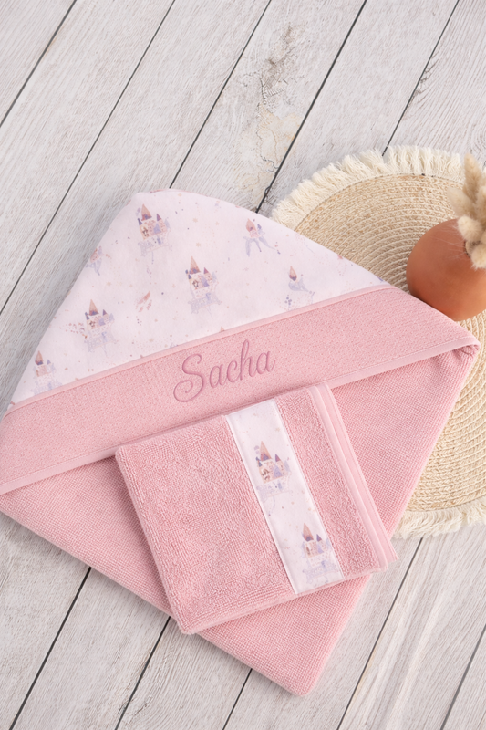 Cape de bain rose