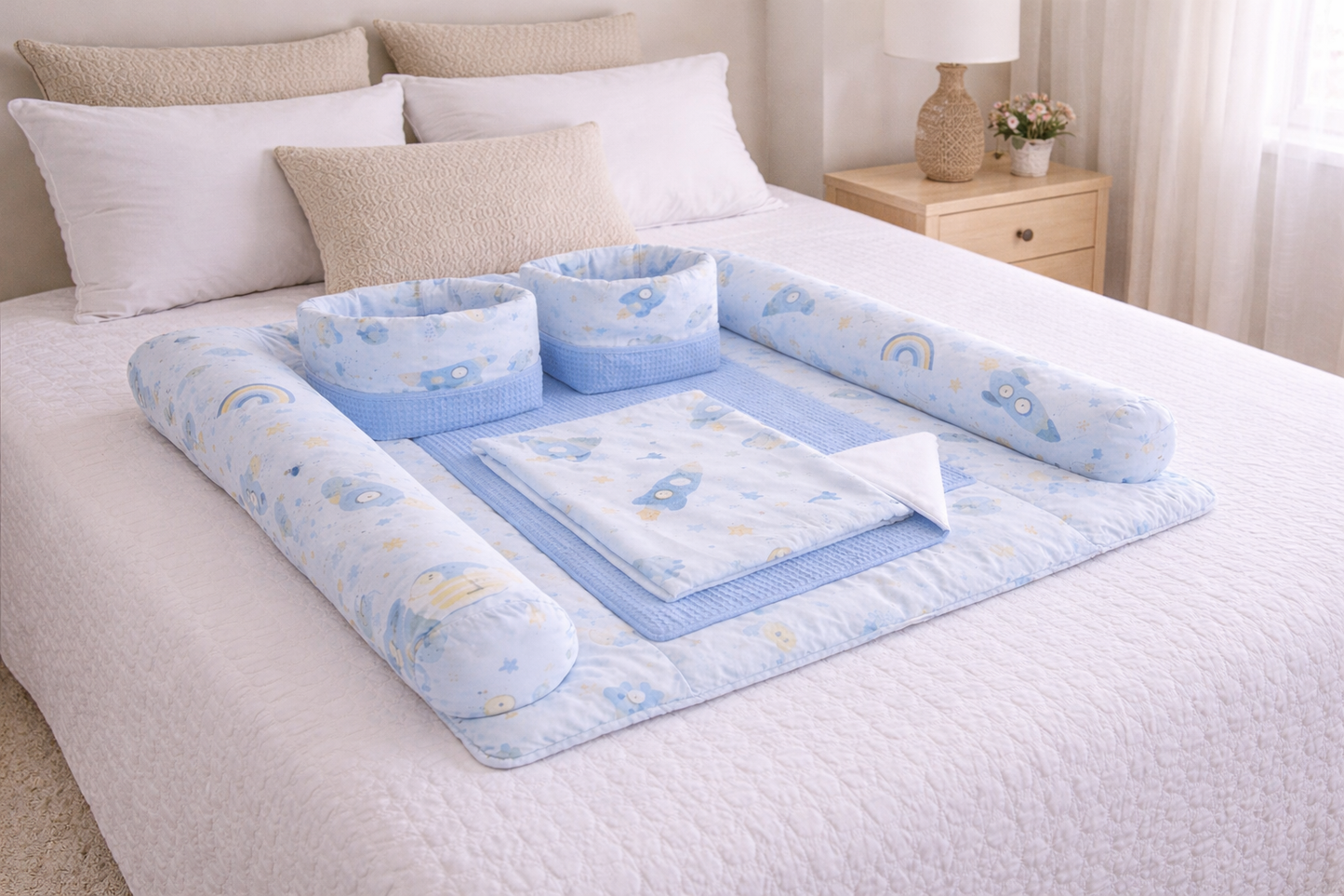 Matelas à langer bleue