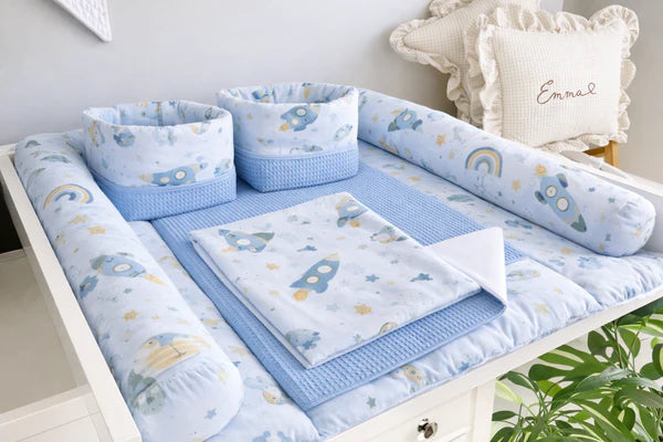 Matelas à langer bleue