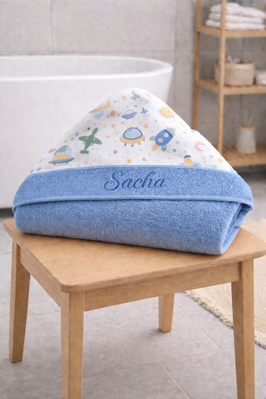 Cape de bain bleue