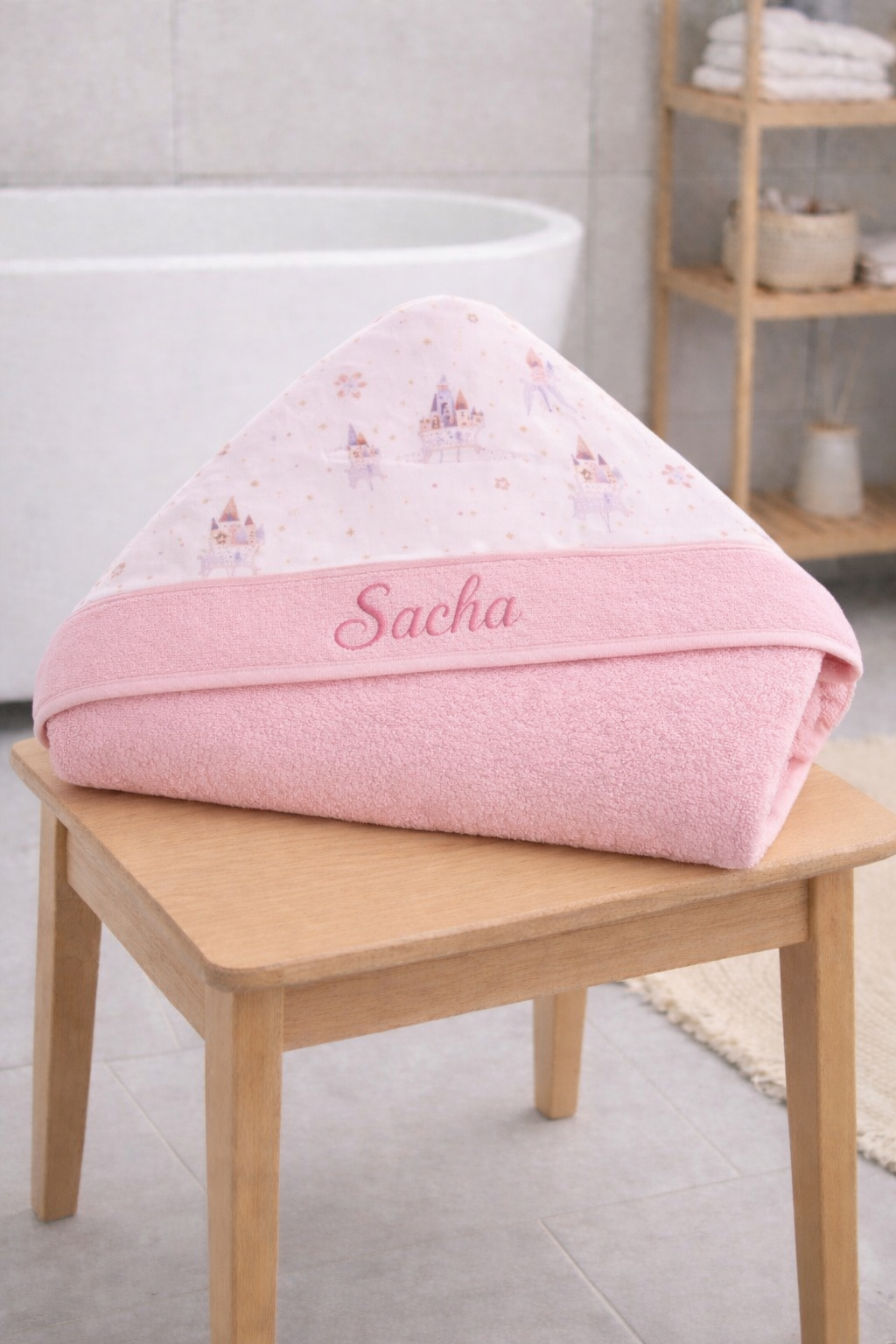 Cape de bain rose